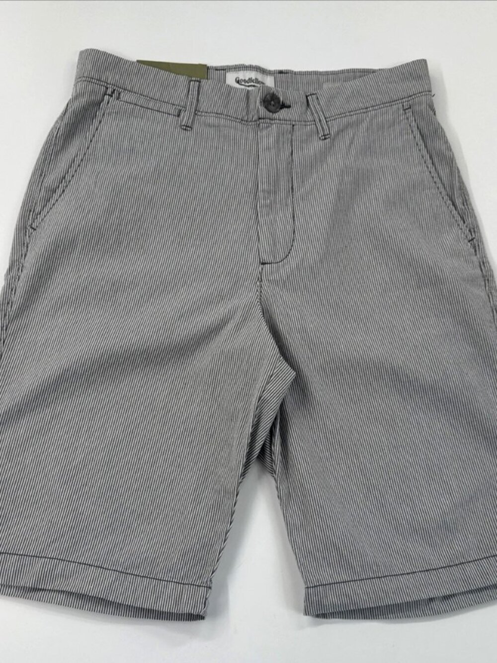 Blue Striped Chino Shorts Mens 28 Bermuda Train Conductor Linden 10" Knee NEW